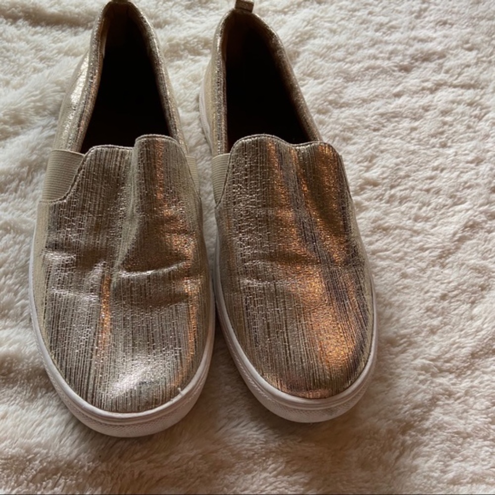 Susina 8 Champagne Gold Shimmer Slip on Shoes